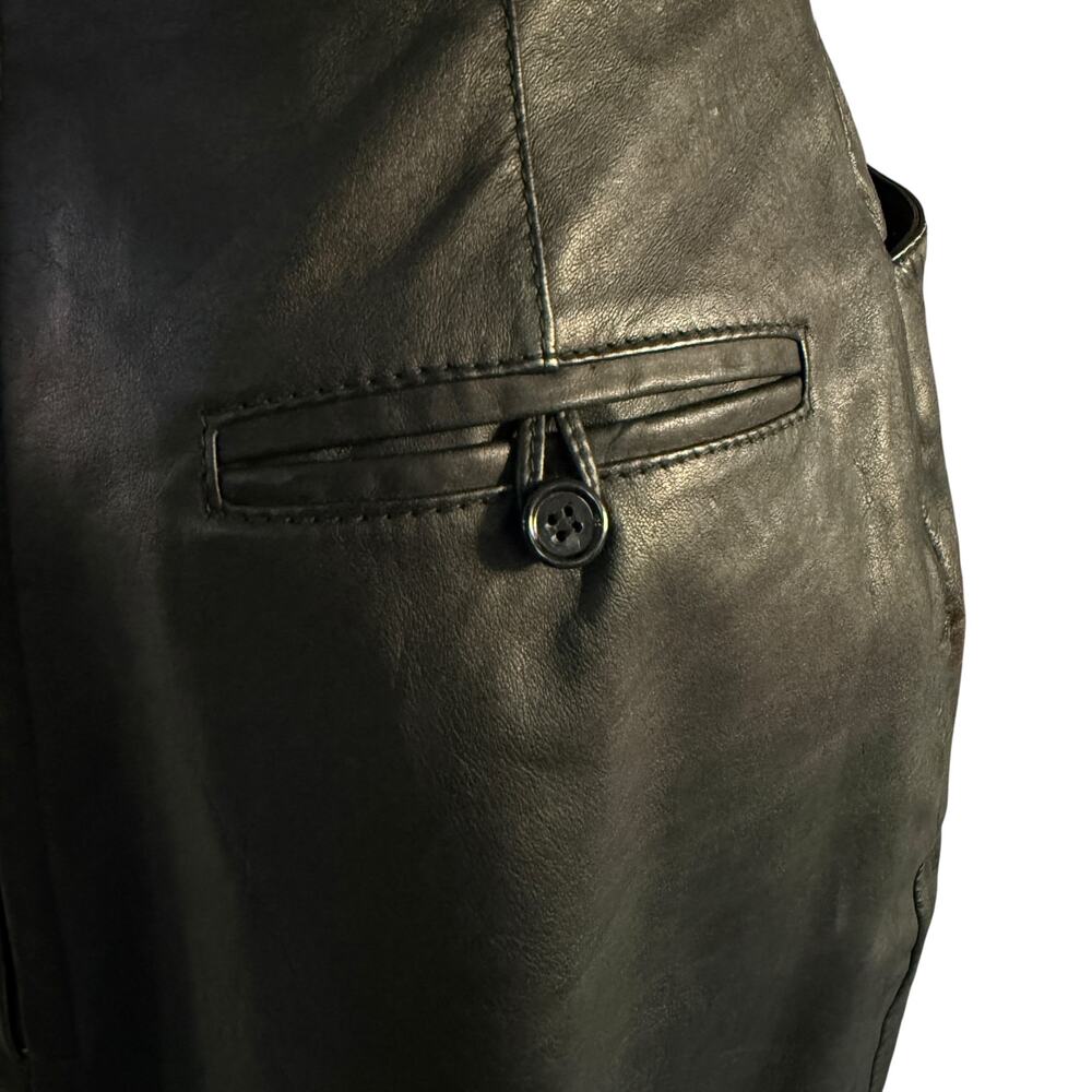 Vintage Wilsons Leather Pencil Skirt Midi Black Size 10 Y2K 90s Office Chic Goth - Picture 6 of 13